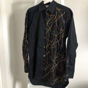 Vintage Pelle Pelle embroidered shirt black